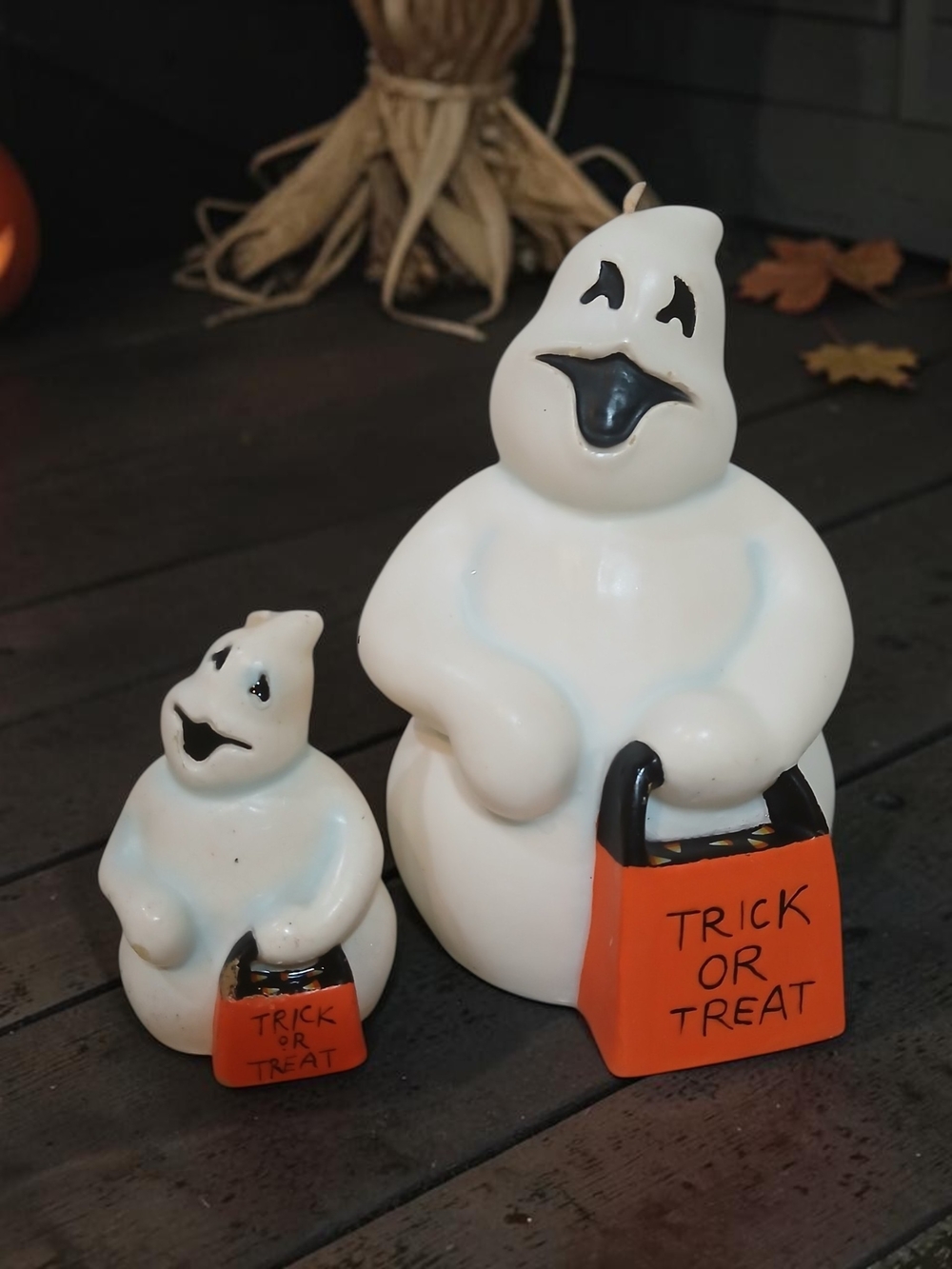 White Ghost Trick-or-Treat Candles - Halloween Home Accent